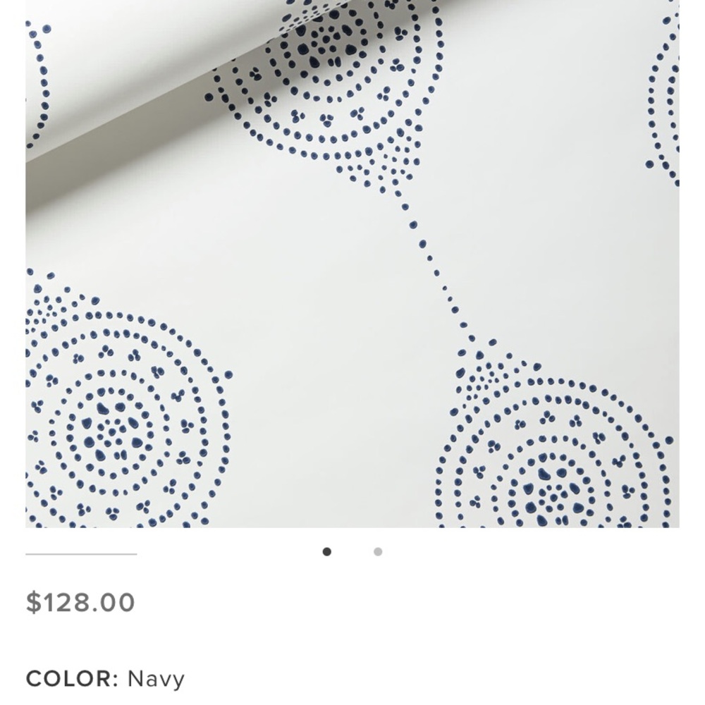 Serena & Lily Luna Stripe Wallpaper in Navy NEW